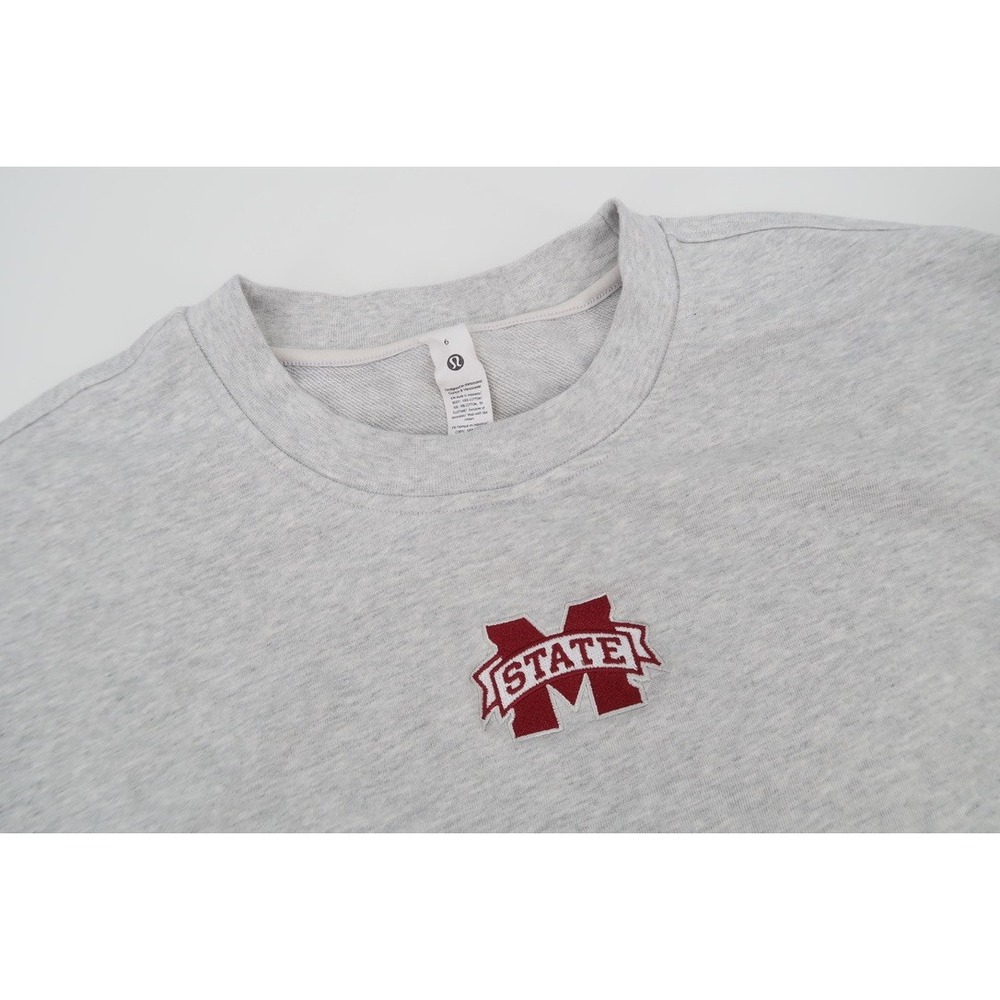 Lululemon Mississippi State Perfectly Oversized Crew Women 6 Gray Sweatshirt